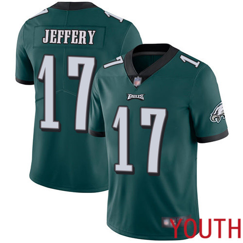 Youth Philadelphia Eagles 17 Alshon Jeffery Midnight Green Team Color Vapor Untouchable NFL Jersey Limited2